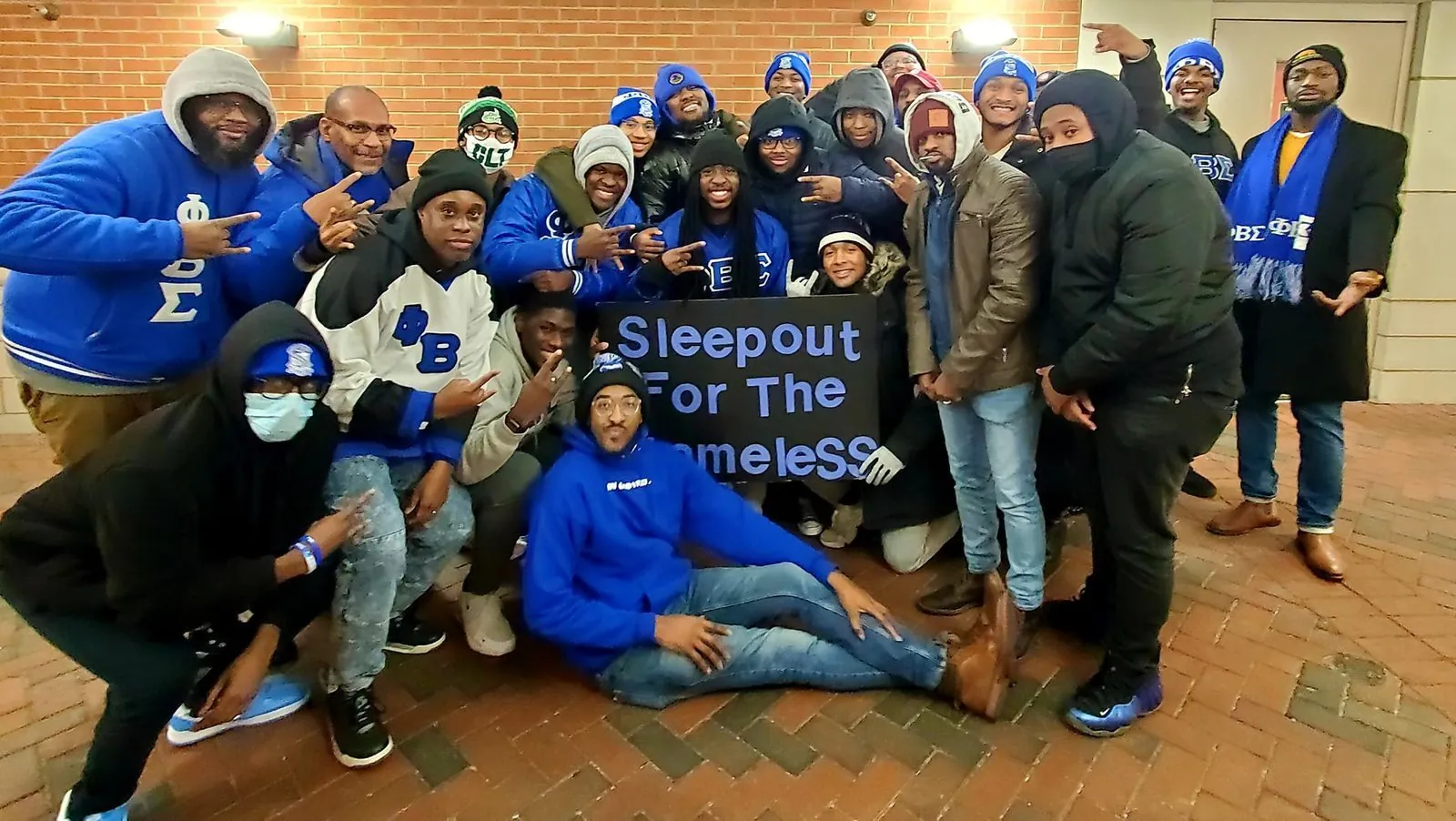 Brothers and community members at the Sleepout for the Homeless